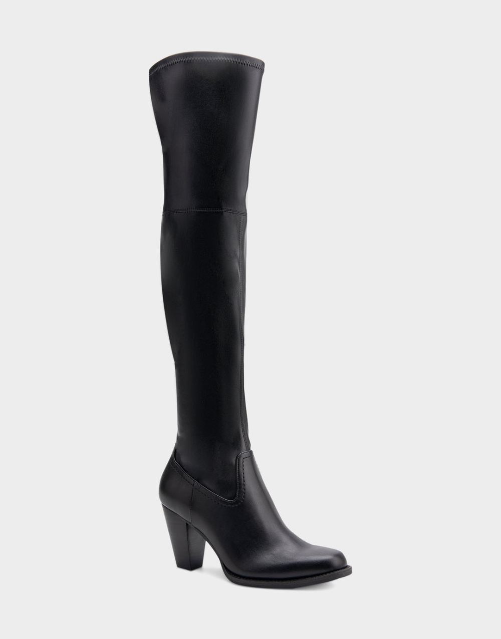 Women's | Lewes Black Faux Leather Heeled Over The Knee Boot