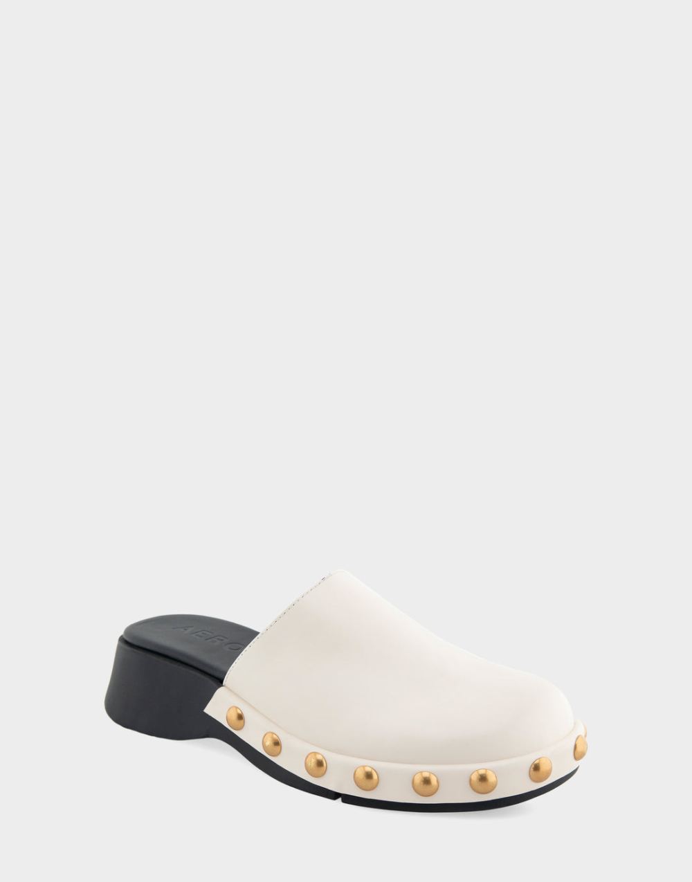 Women's | Faye Eggnog Leather Grommet Detail Clog