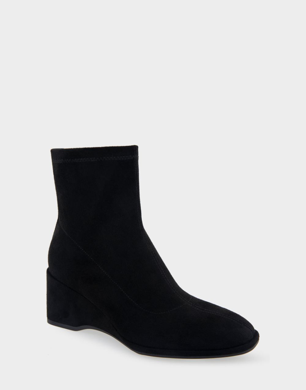 Women's | Anouk Black Faux Suede Wedge Heel Ankle Boot