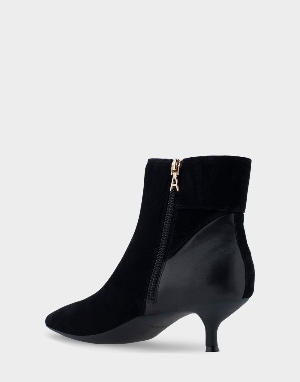 Women's | Levanto Black Genuine Suede Kitten Heel Ankle Boot