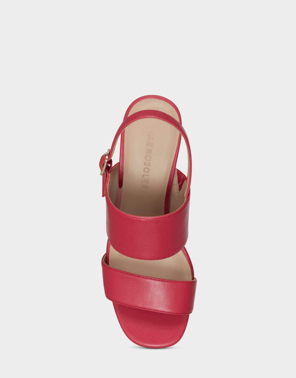 Women's | Emmex Red Faux Leather Heeled Sandal with Ankle Strap