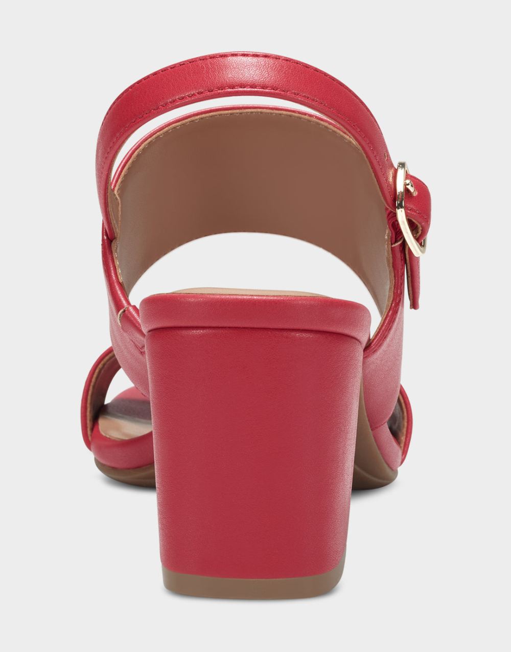Women's | Emmex Red Faux Leather Heeled Sandal with Ankle Strap