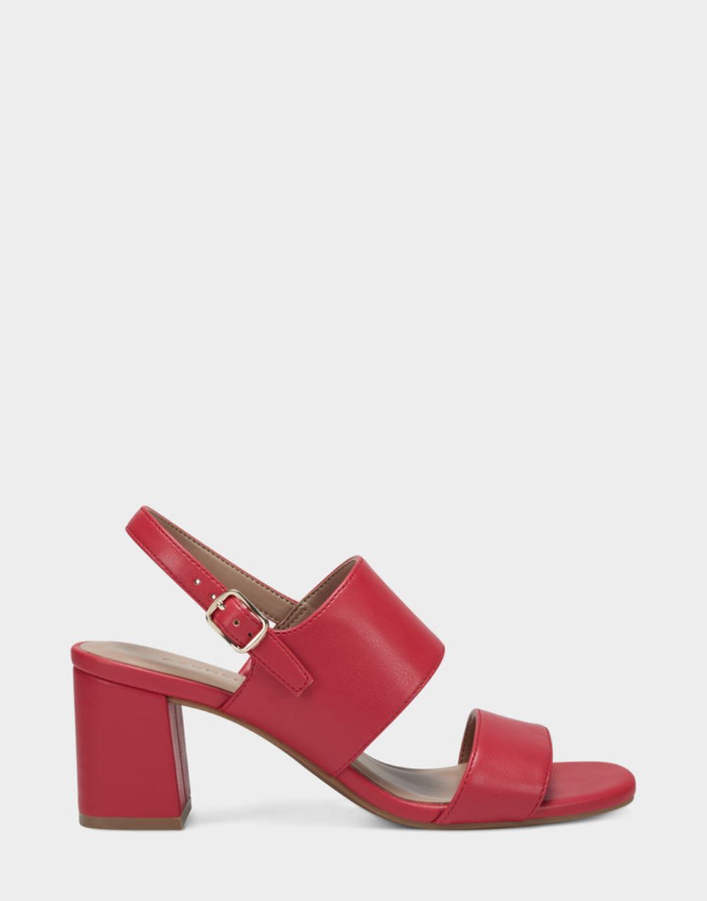 Women's | Emmex Red Faux Leather Heeled Sandal with Ankle Strap