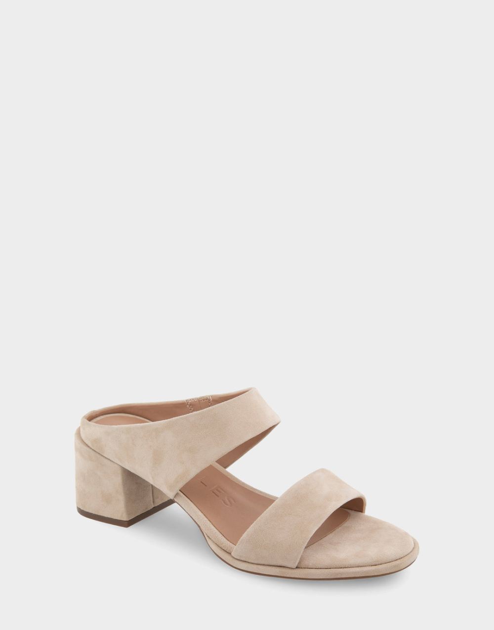 Women's | Nika Pale Khaki Suede Two Band Block Heel Sandal