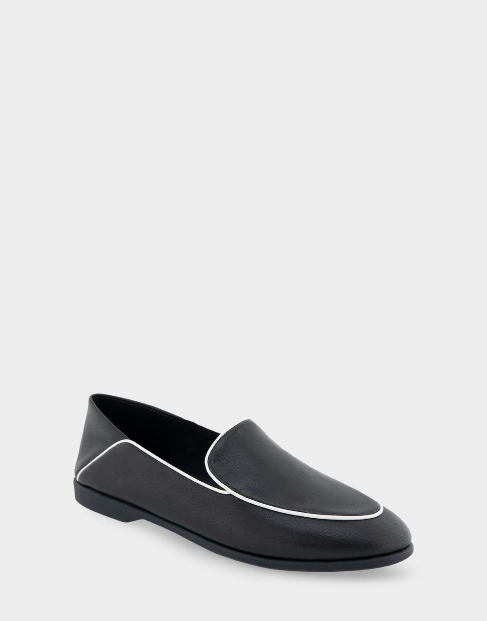 Women's | Bay Black Leather Collapsible Back Loafer