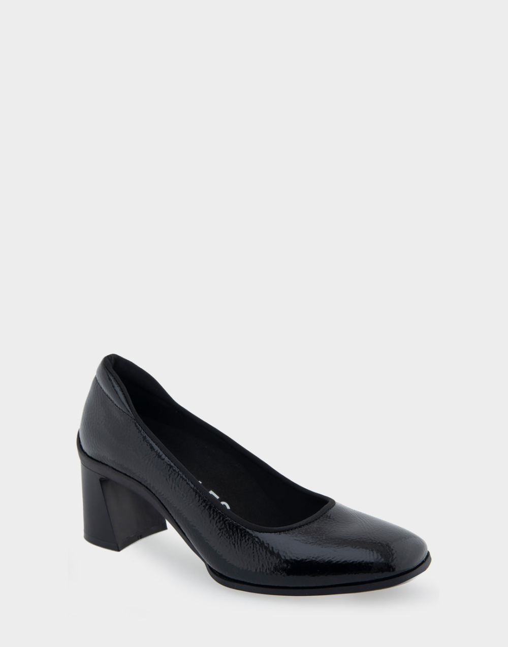 Women's | Casta Black Patent Faux Leather Mid Heel Pump
