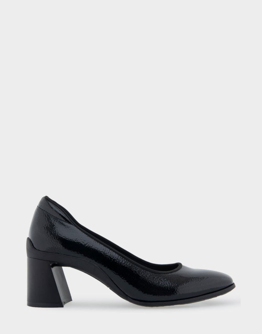 Women's | Casta Black Patent Faux Leather Mid Heel Pump