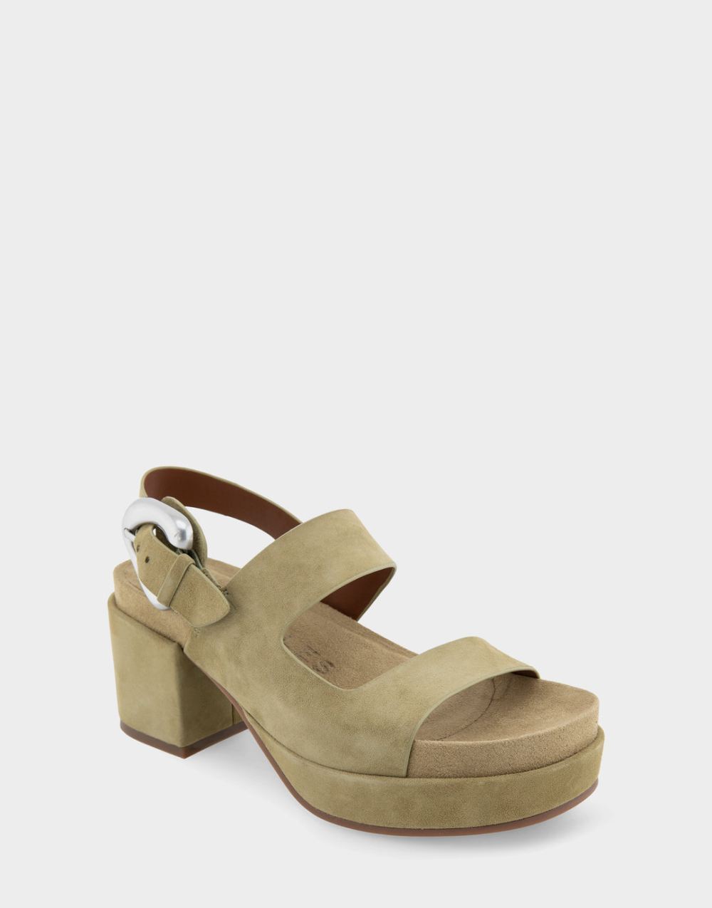 Women's | Clarkson Olive Branch Suede Asymmetrical Molded Footbed Platform Sandal Women's | Clarkson Olive Branch Suede Asymmetrical Molded Footbed Platform Sandal