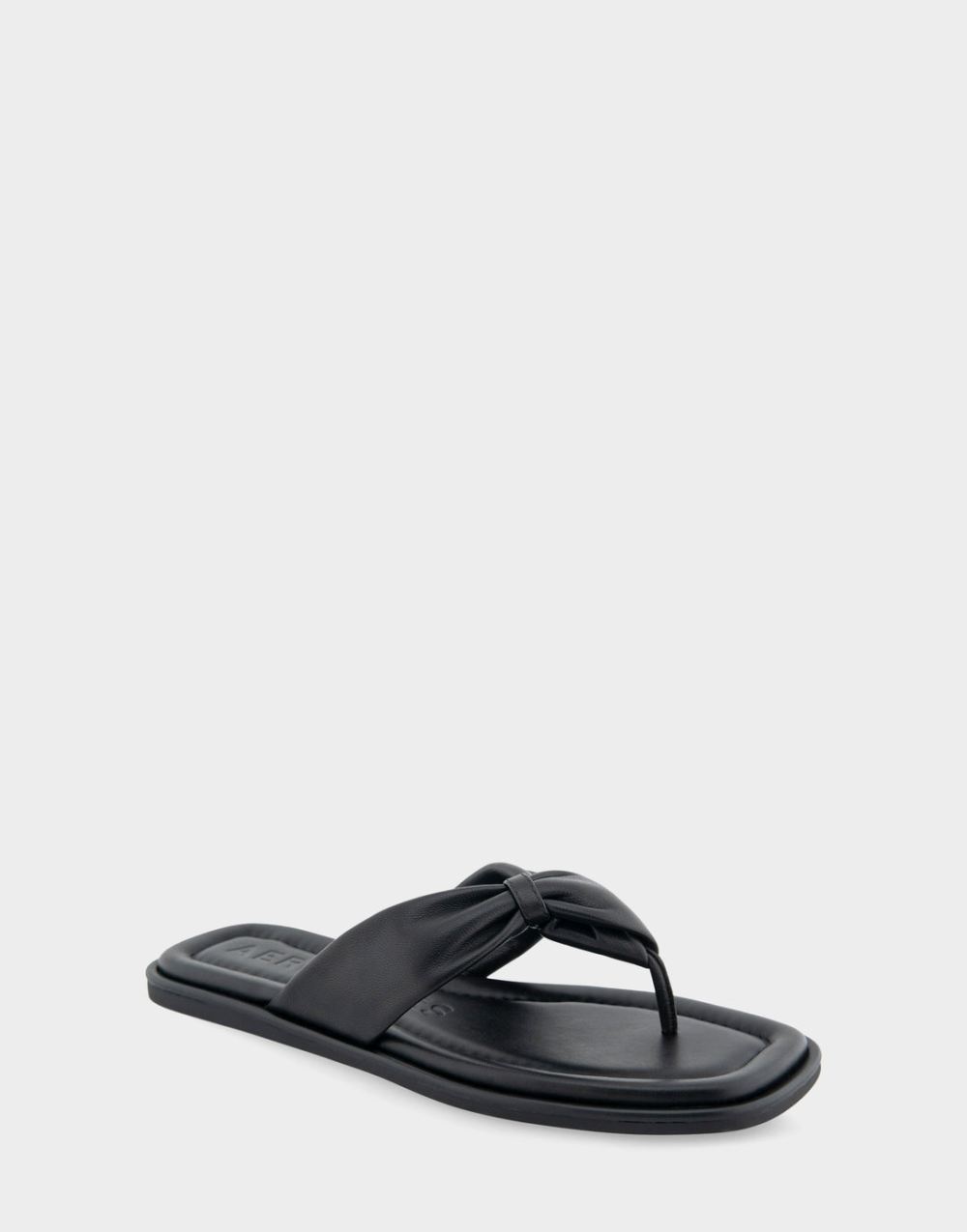 Women's | Bond Black Leather Knotted Thong Sandal