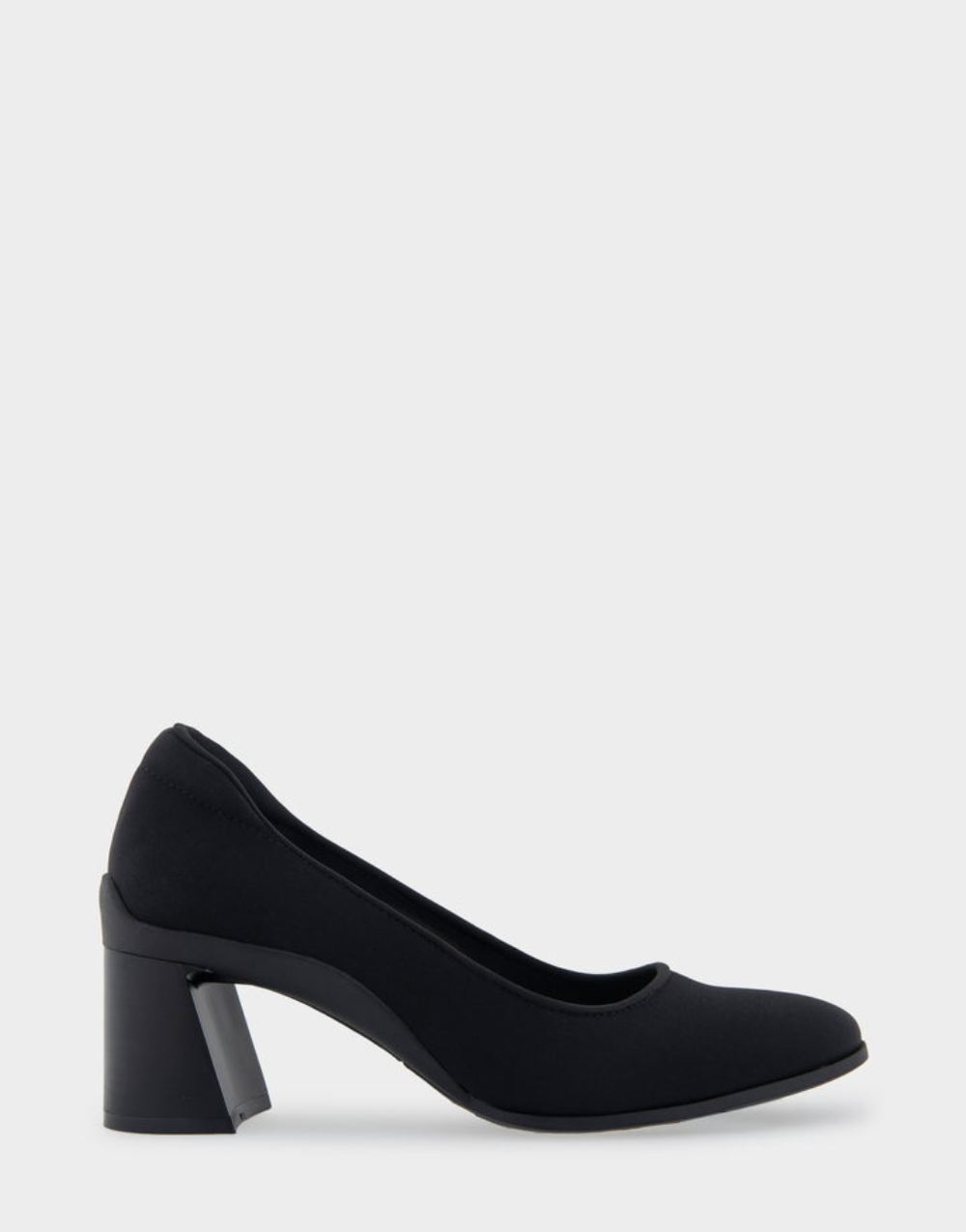 Women's | Casta Black Stretch Gabardine Fabric Mid Heel Pump