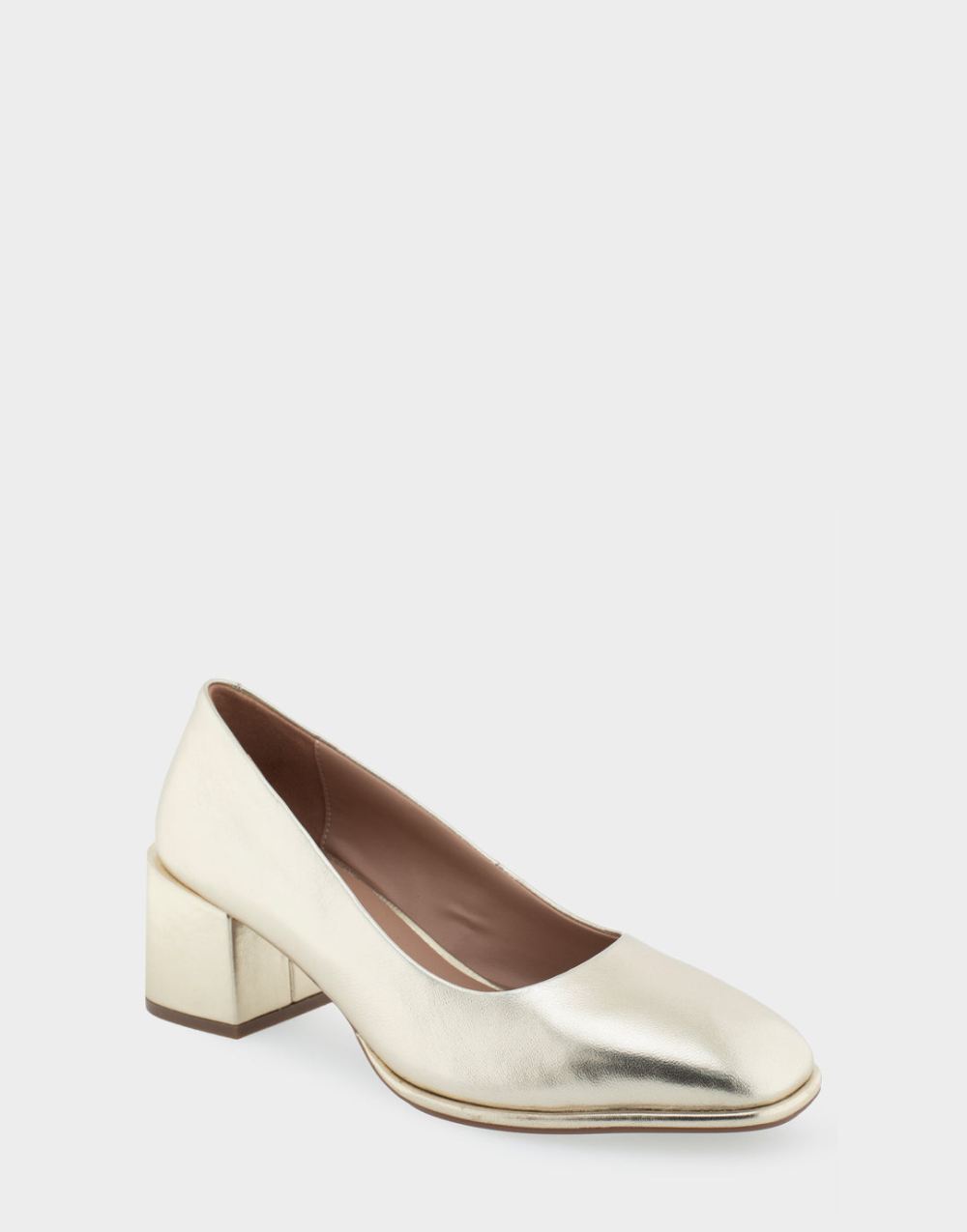 Women's | Alae Soft Gold Genuine Leather Mid Heel Pump