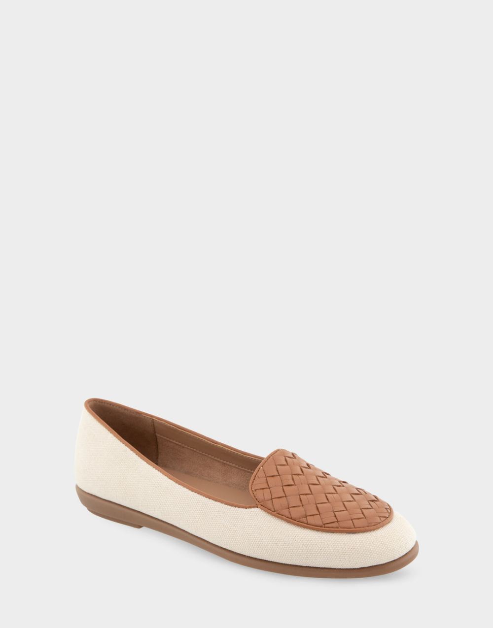 Women's | Brielle Natural Canvas Fabric Woven Plug Loafer Women's | Brielle Natural Canvas Fabric Woven Plug Loafer