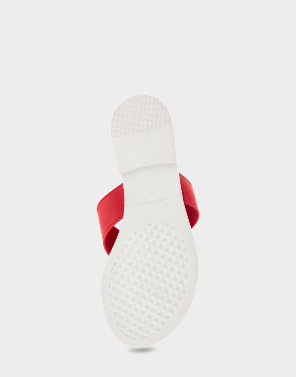 Women's | Galen Racing Red Faux Leather Ornamented Thong Sandal