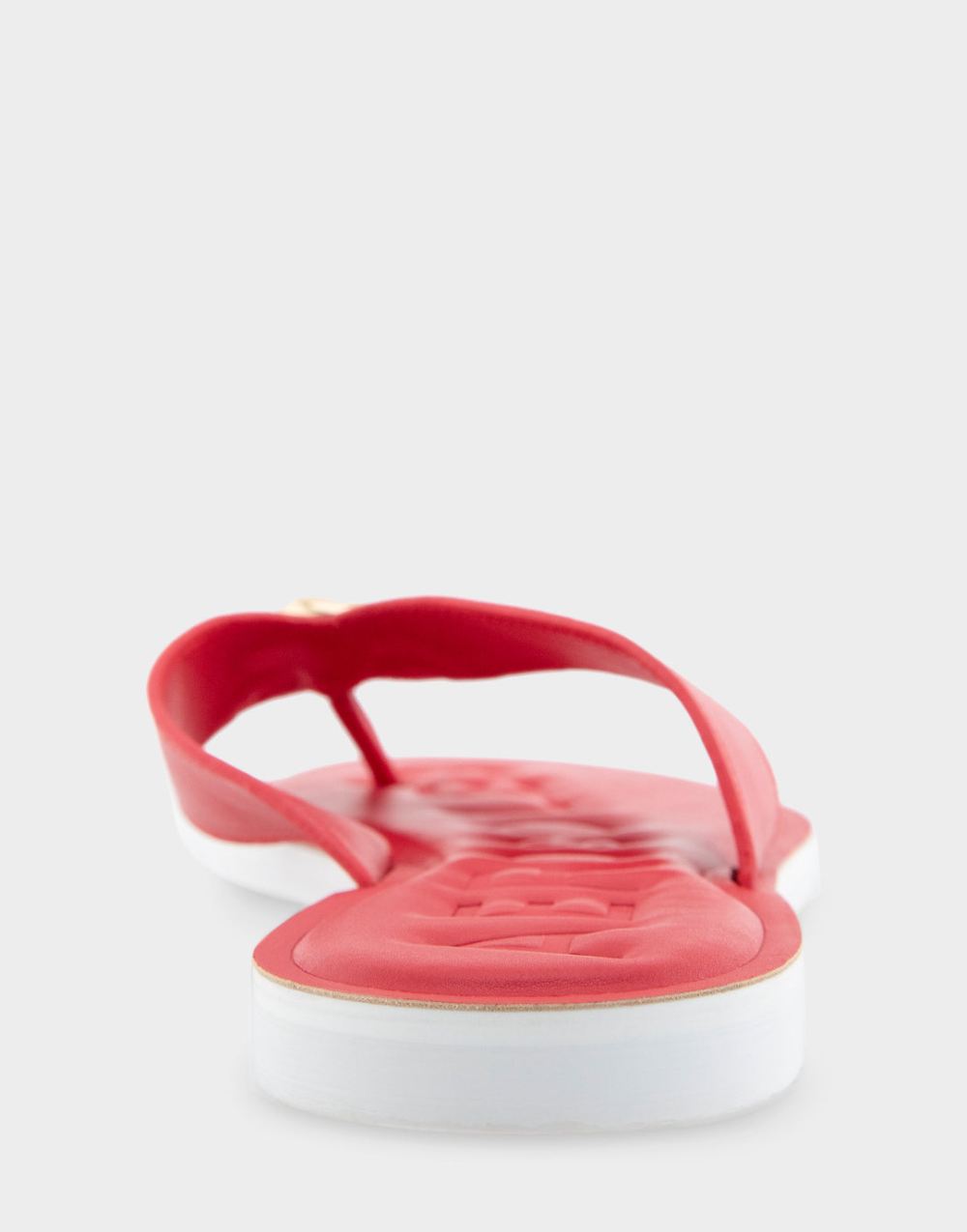 Women's | Galen Racing Red Faux Leather Ornamented Thong Sandal