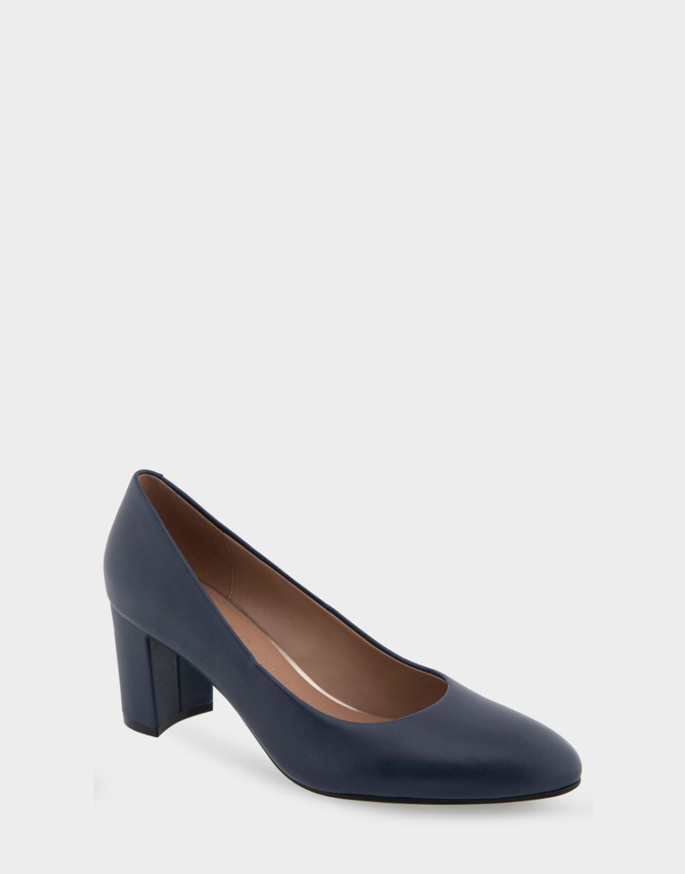 Women's | Betsy Navy Genuine Leather Mid Heel Pump