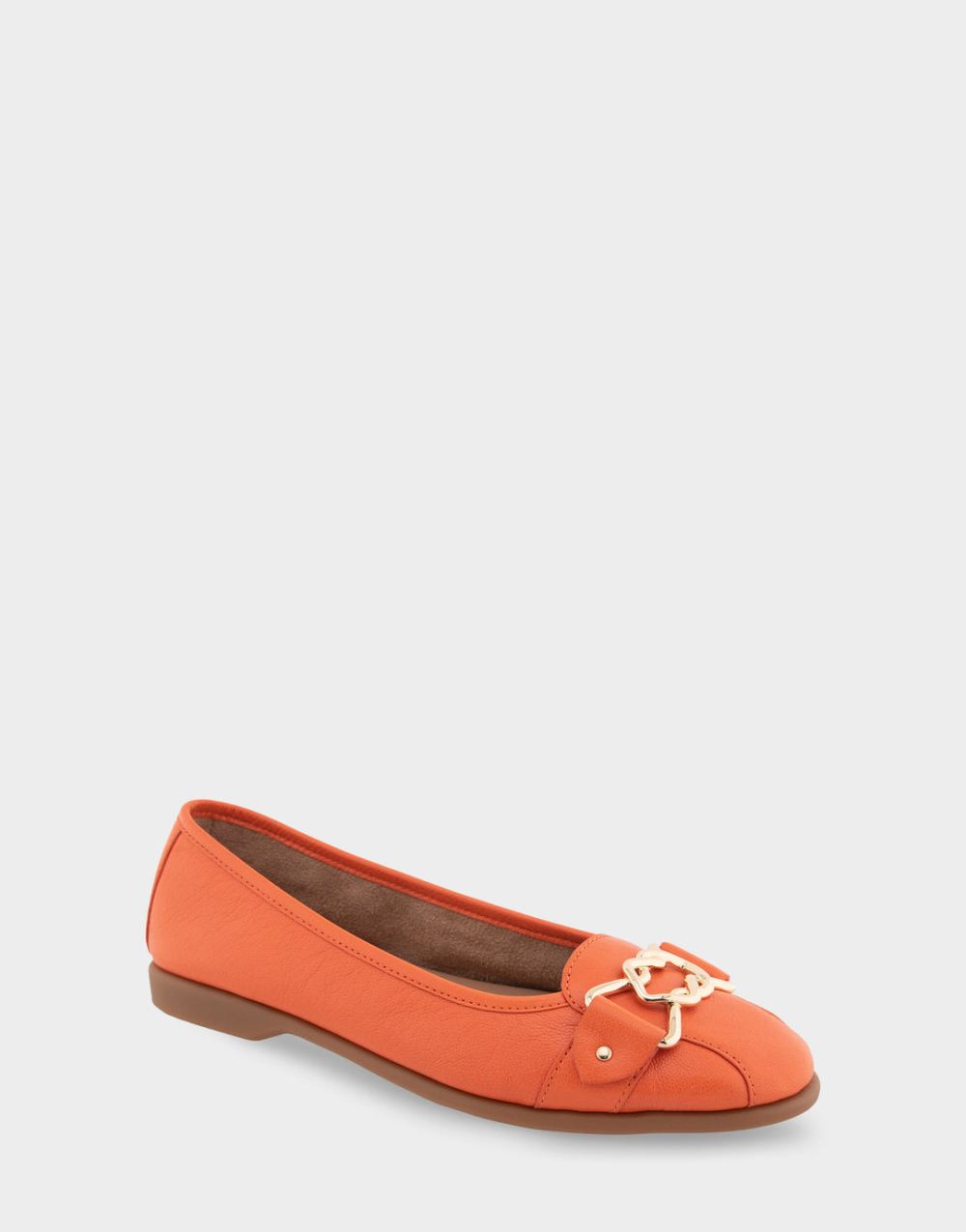 Women's | Bia Mandarin Leather Ornamented Flat