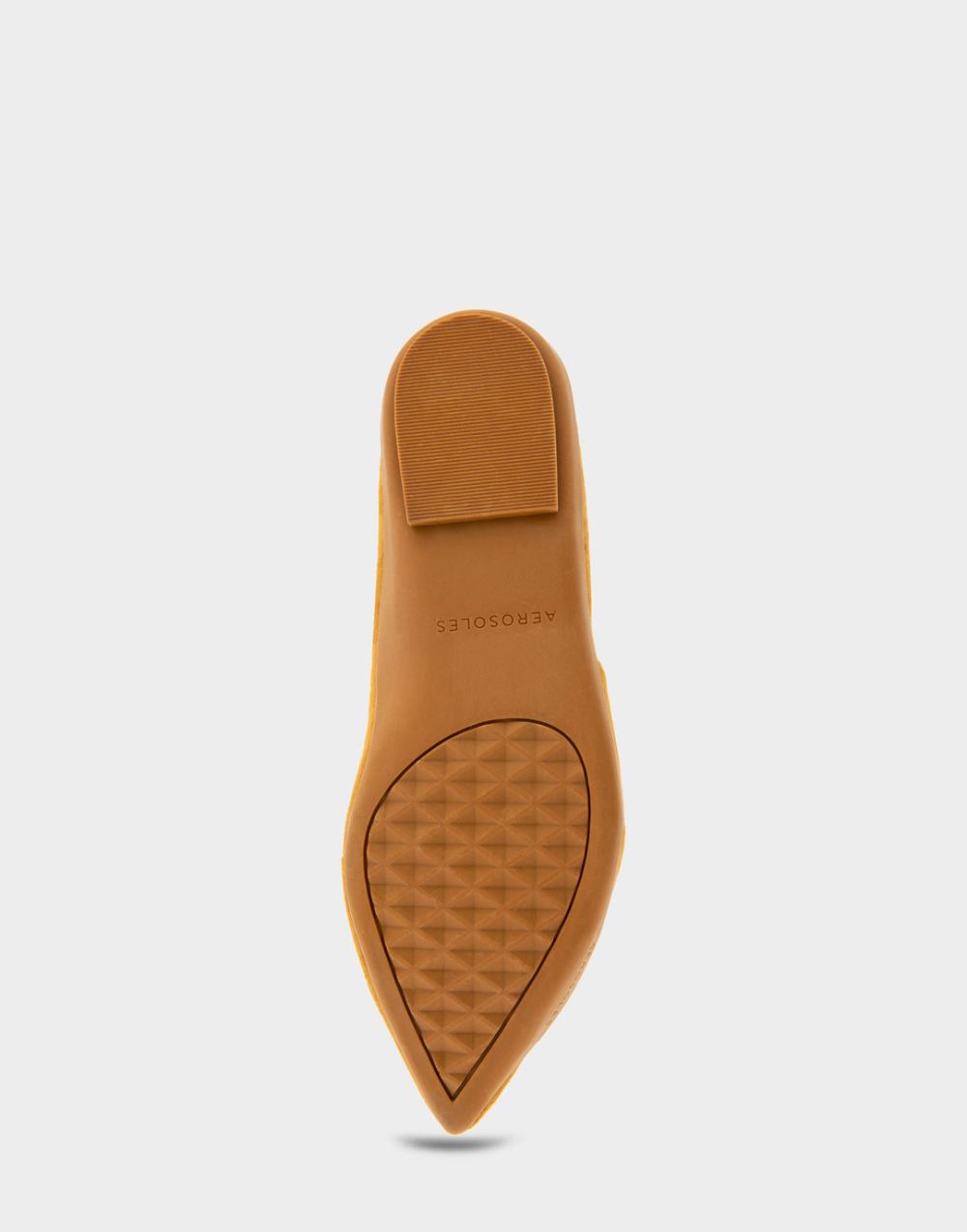 Women's | Dillion Dark Ochre Genuine Suede Ruffled Point Toe Flat