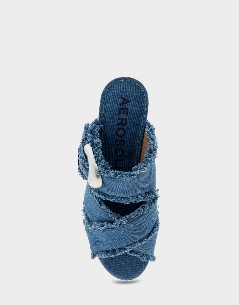 Women's | Collin Denim Fabric Crisscross Platform Slide Sandal