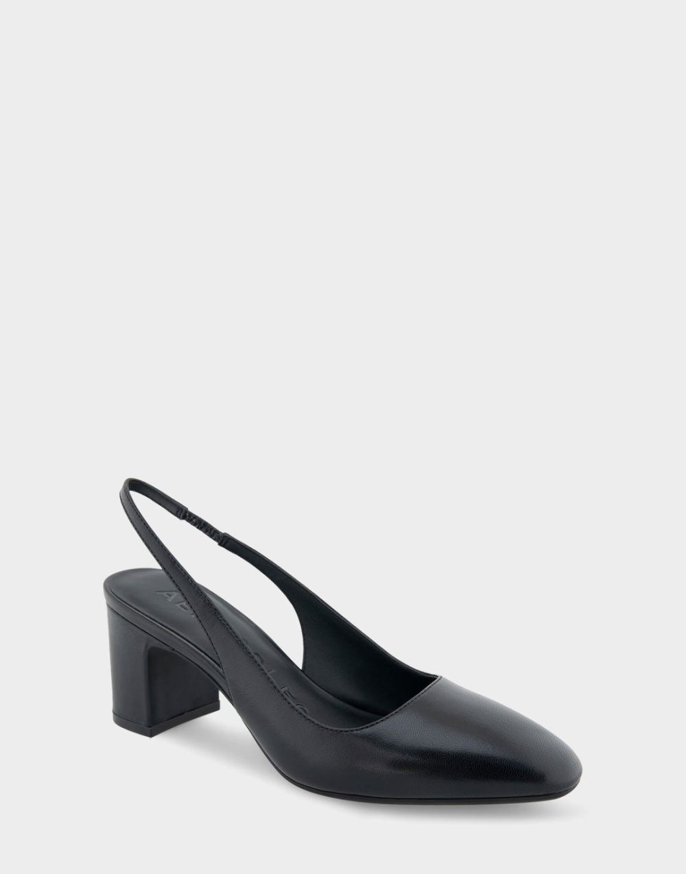 Women's | Mags Black Leather Slingback Mid-Heel Pump