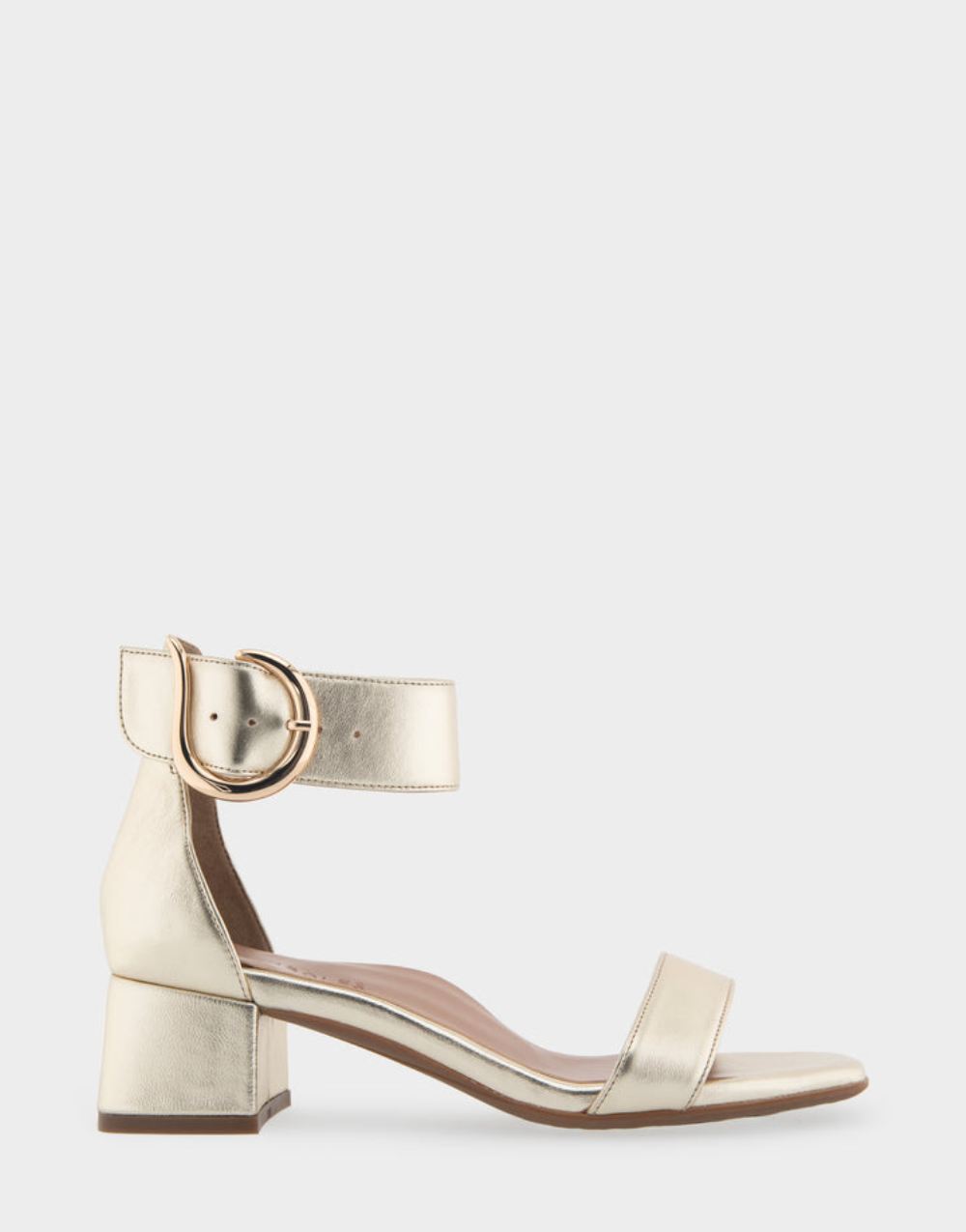 Women's | Eliza Soft Gold Genuine Leather Heeled Dress Sandal