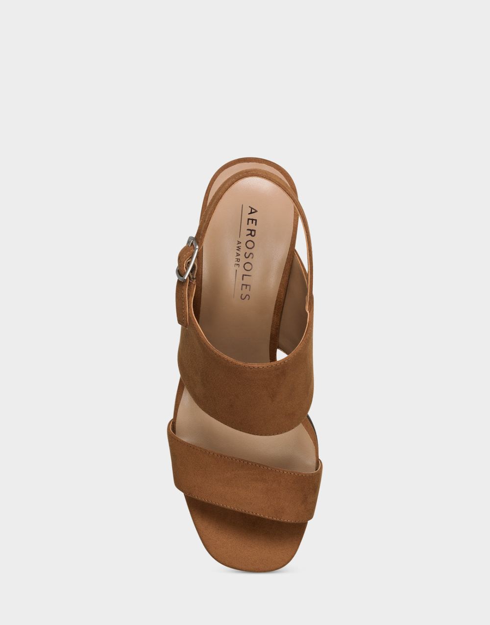 Women's | Emmex Tan Faux Suede Heeled Sandal with Ankle Strap