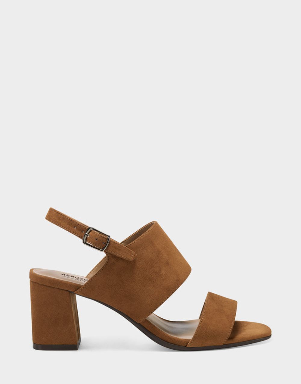 Women's | Emmex Tan Faux Suede Heeled Sandal with Ankle Strap