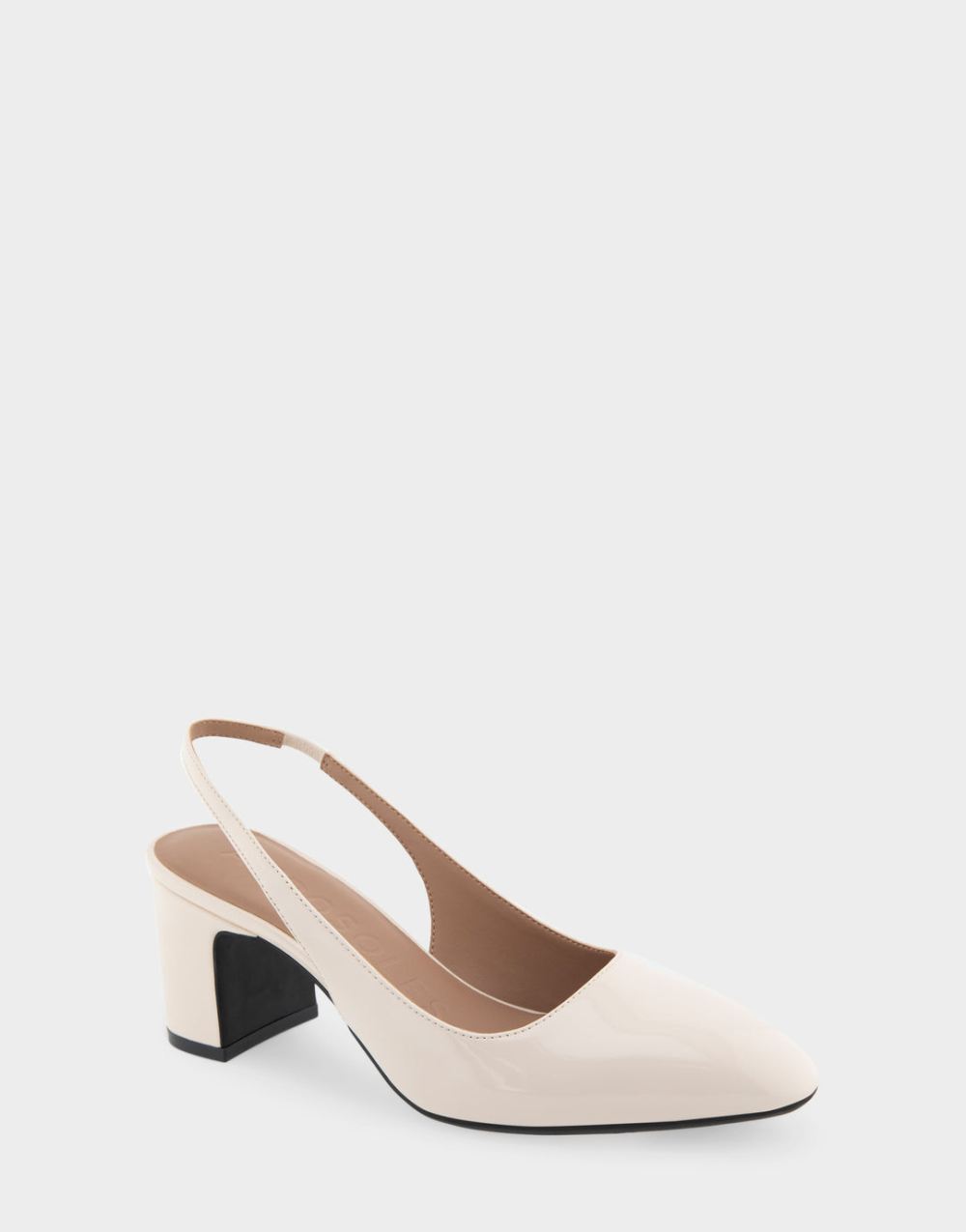 Women's | Mags Eggnog Patent Faux Leather Slingback Mid-Heel Pump