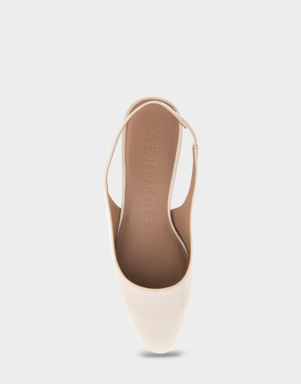 Women's | Mags Eggnog Patent Faux Leather Slingback Mid-Heel Pump