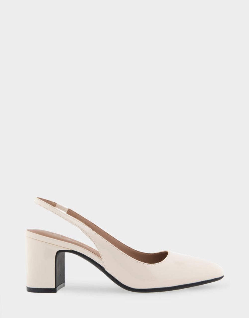 Women's | Mags Eggnog Patent Faux Leather Slingback Mid-Heel Pump
