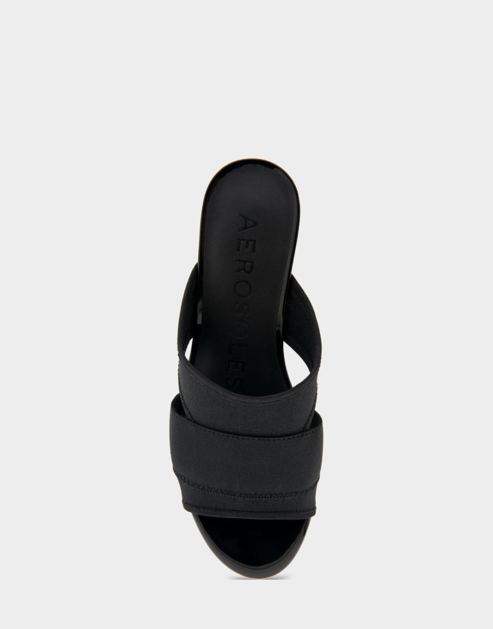 Women's | Carma Black Elastic Elastic Slide Platform Sandal