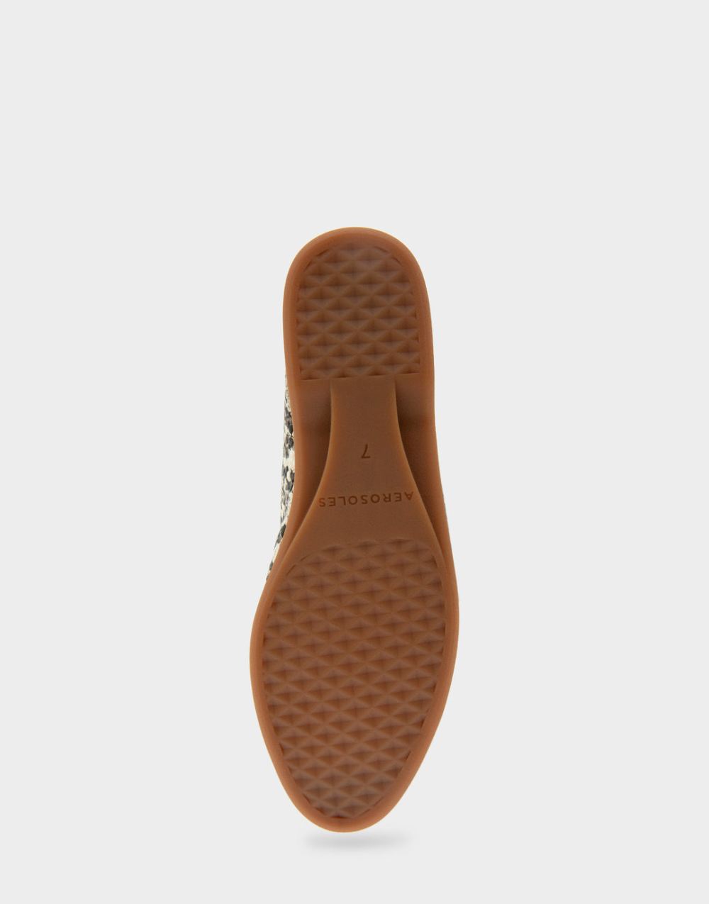 Women's | Bia Natural Printed Snake Faux Leather Ornamented Flat
