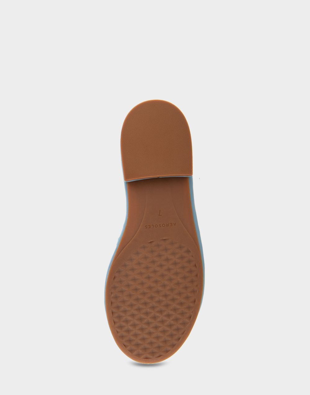 Women's | Jilda Dusty Blue Leather Debossed Chain Link Slide Sandal