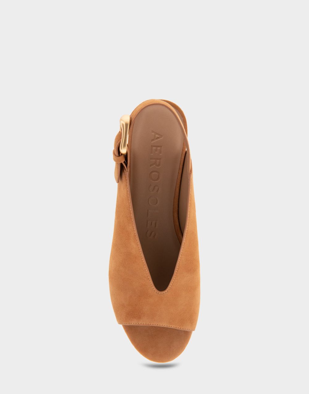 Women's | Cornelia Tan Suede Peep Toe Platform Sandal