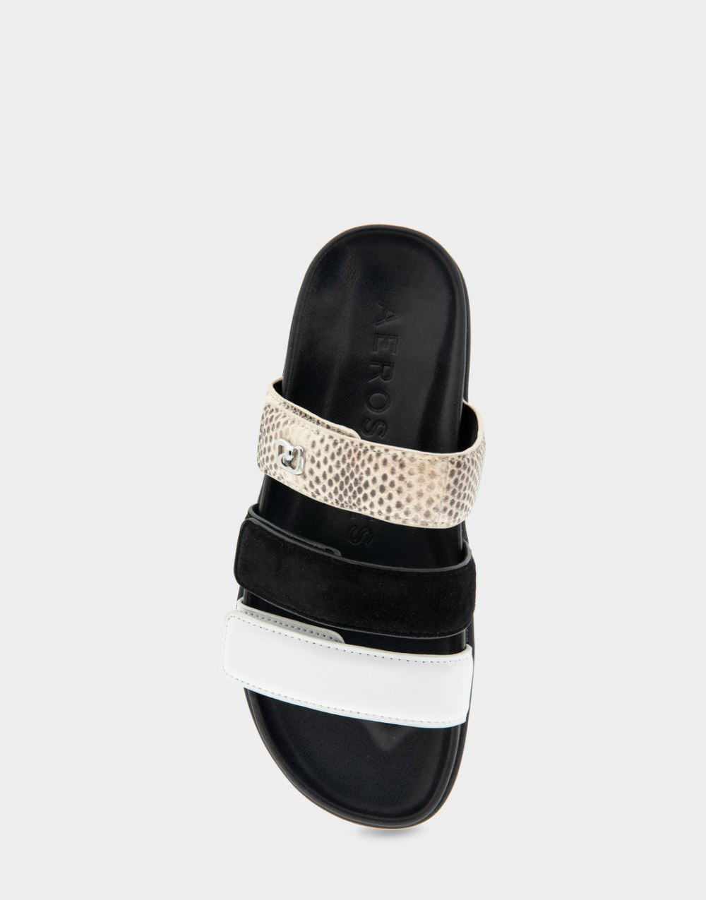 Women's | Lee White Leather Three Band Footbed Sandal