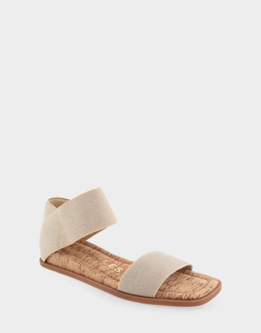Women's | Bente Soft Gold Elastic Banded Mini Wedge Sandal