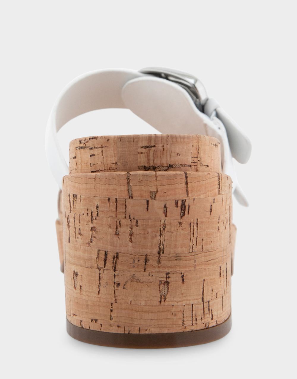 Women's | Chance White Leather Molded Footbed Platform Slide Sandal