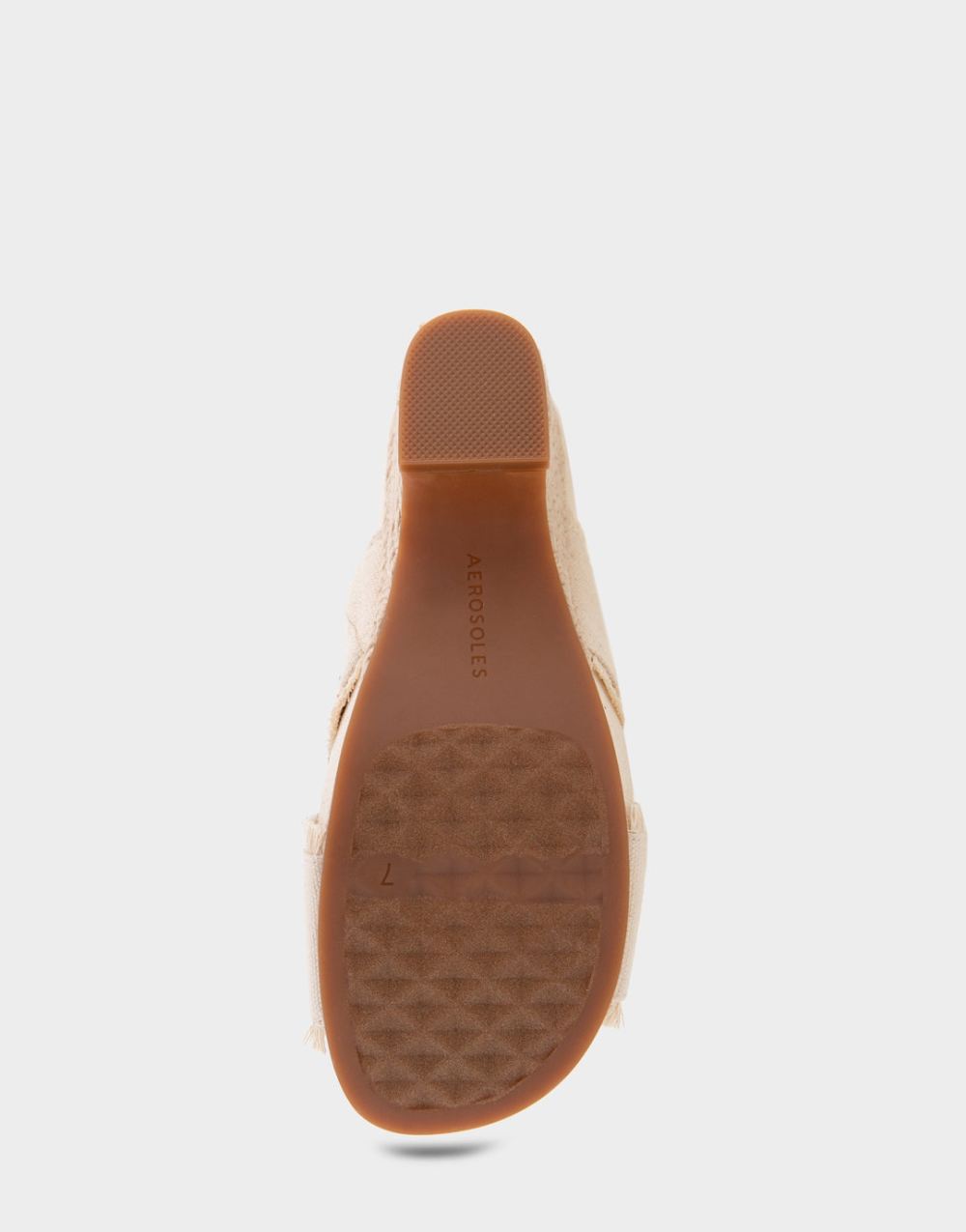 Women's | Madina Cream Canvas Fabric Crisscross Footbed Wedge Sandal