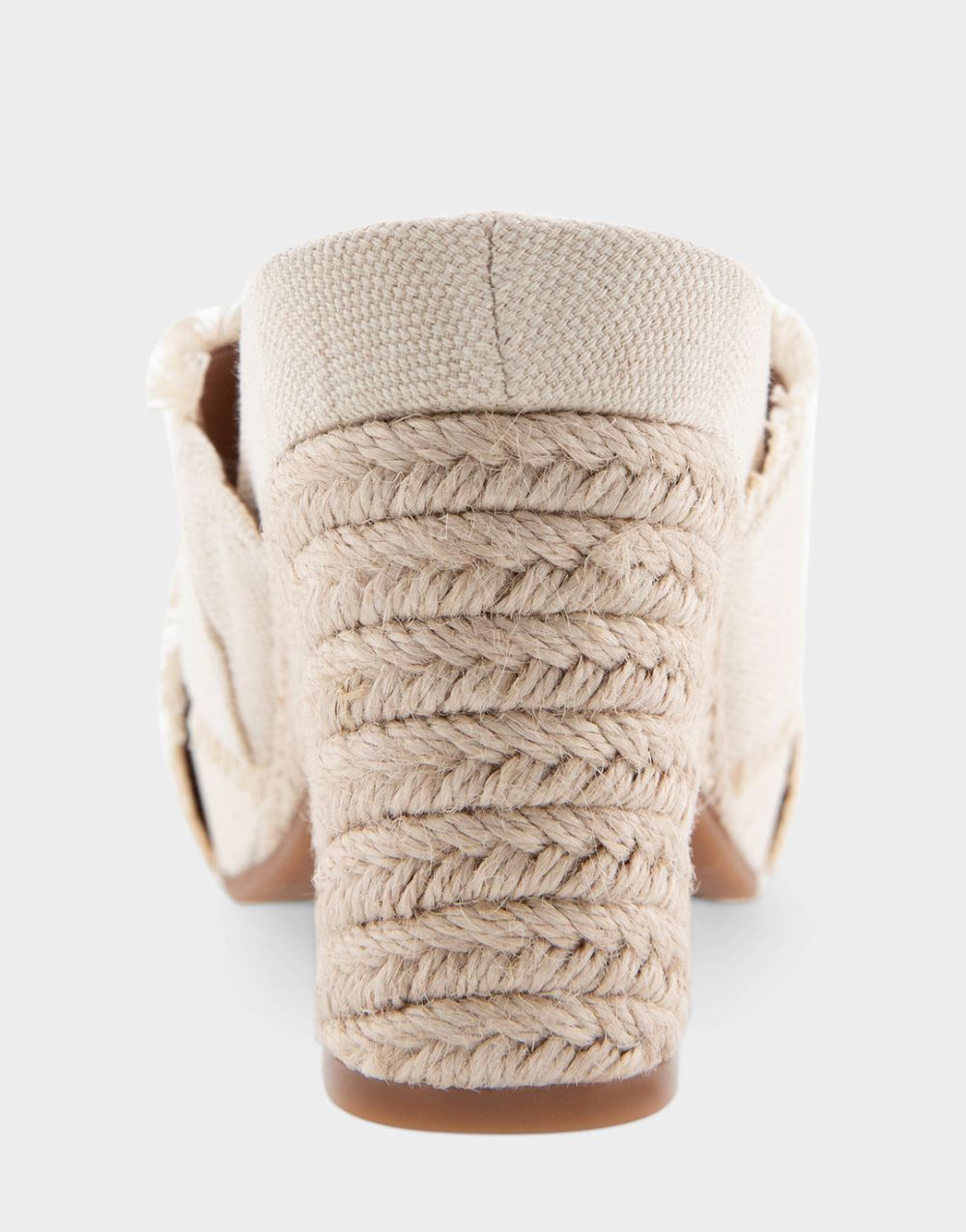 Women's | Madina Cream Canvas Fabric Crisscross Footbed Wedge Sandal