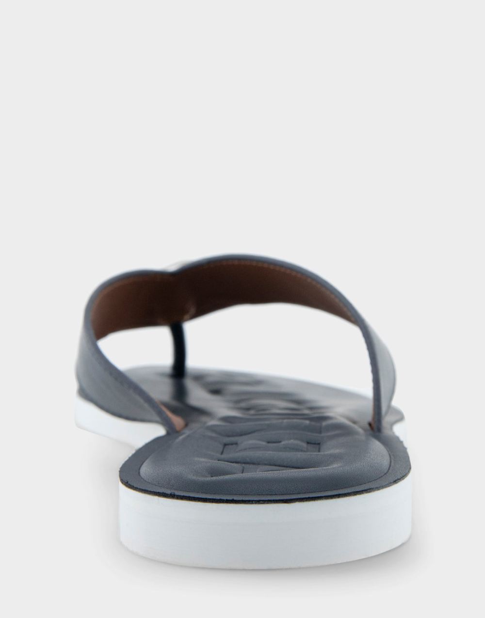 Women's | Galen Navy Faux Leather Ornamented Thong Sandal