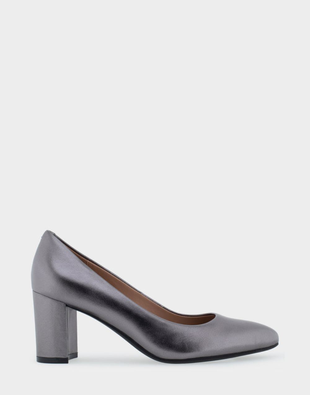 Women's | Betsy Gunmetal Metallic Genuine Leather Mid Heel Pump