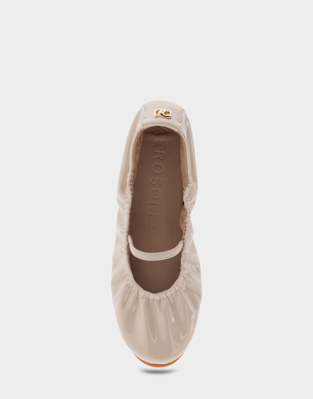 Women's | Penelope Natural Patent Faux Leather Foldable Ballet Flat
