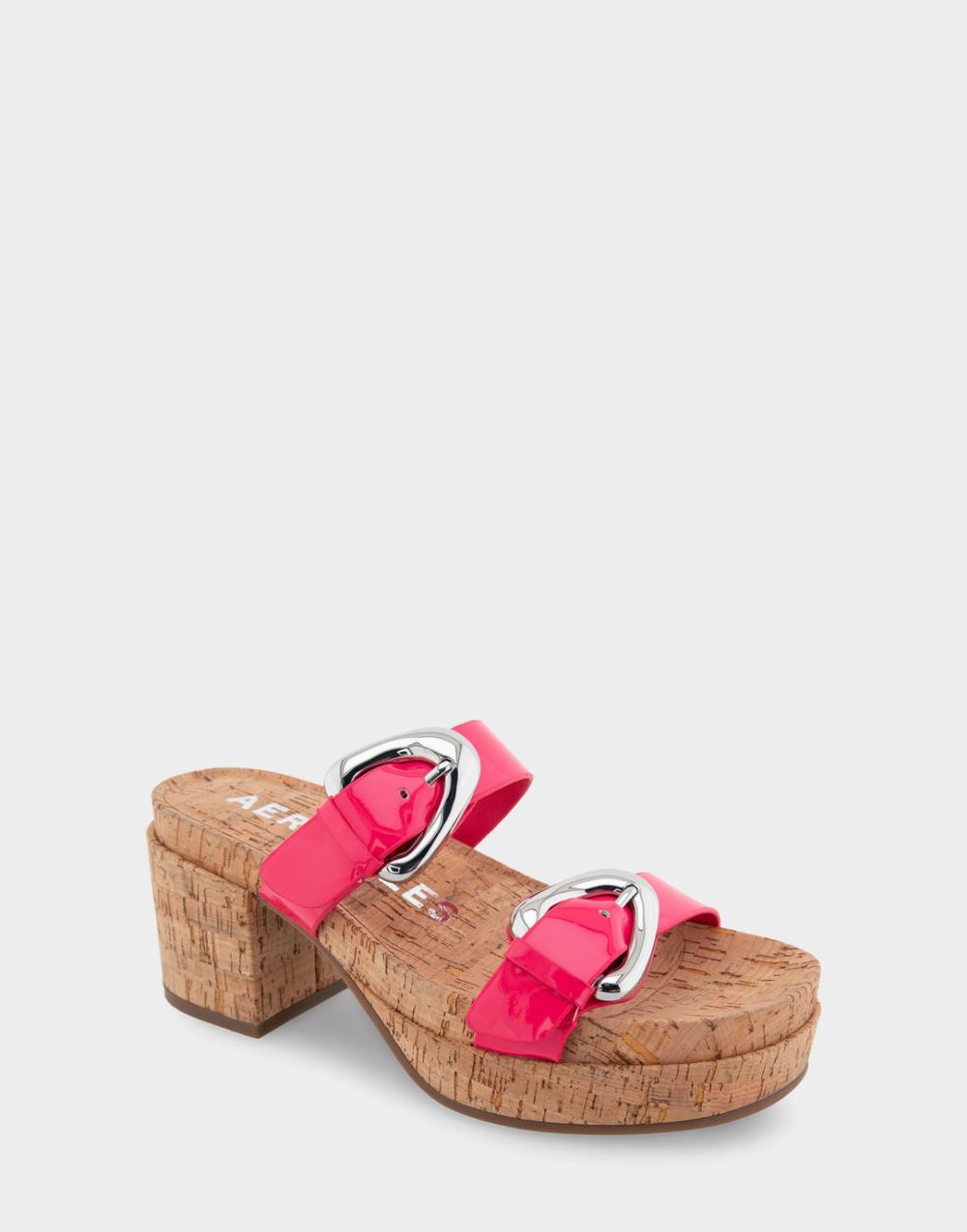 Women's | Chance Virtual Pink Patent Faux Leather Molded Footbed Platform Slide Sandal Women's | Chance Virtual Pink Patent Faux Leather Molded Footbed Platform Slide Sandal