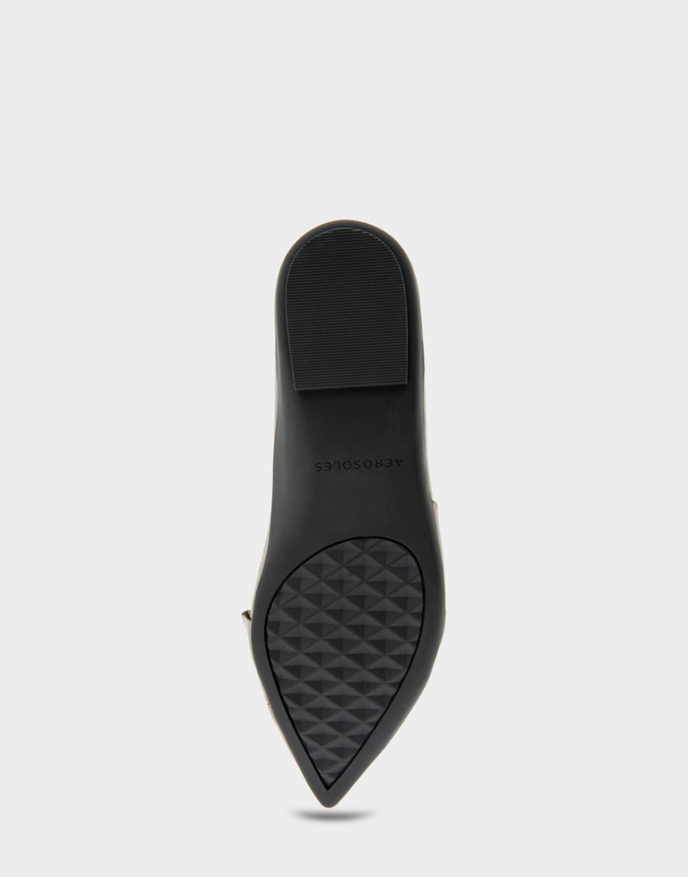 Women's | Dillion Graphite Genuine Leather Ruffled Point Toe Flat
