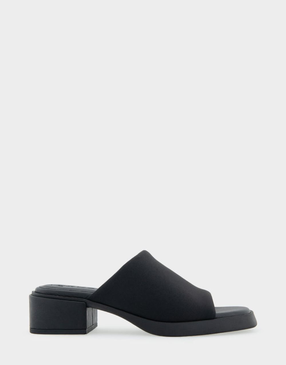 Women's | Denise Black Stretch Fabric Stretch Slip On Low Block Heel Sandal