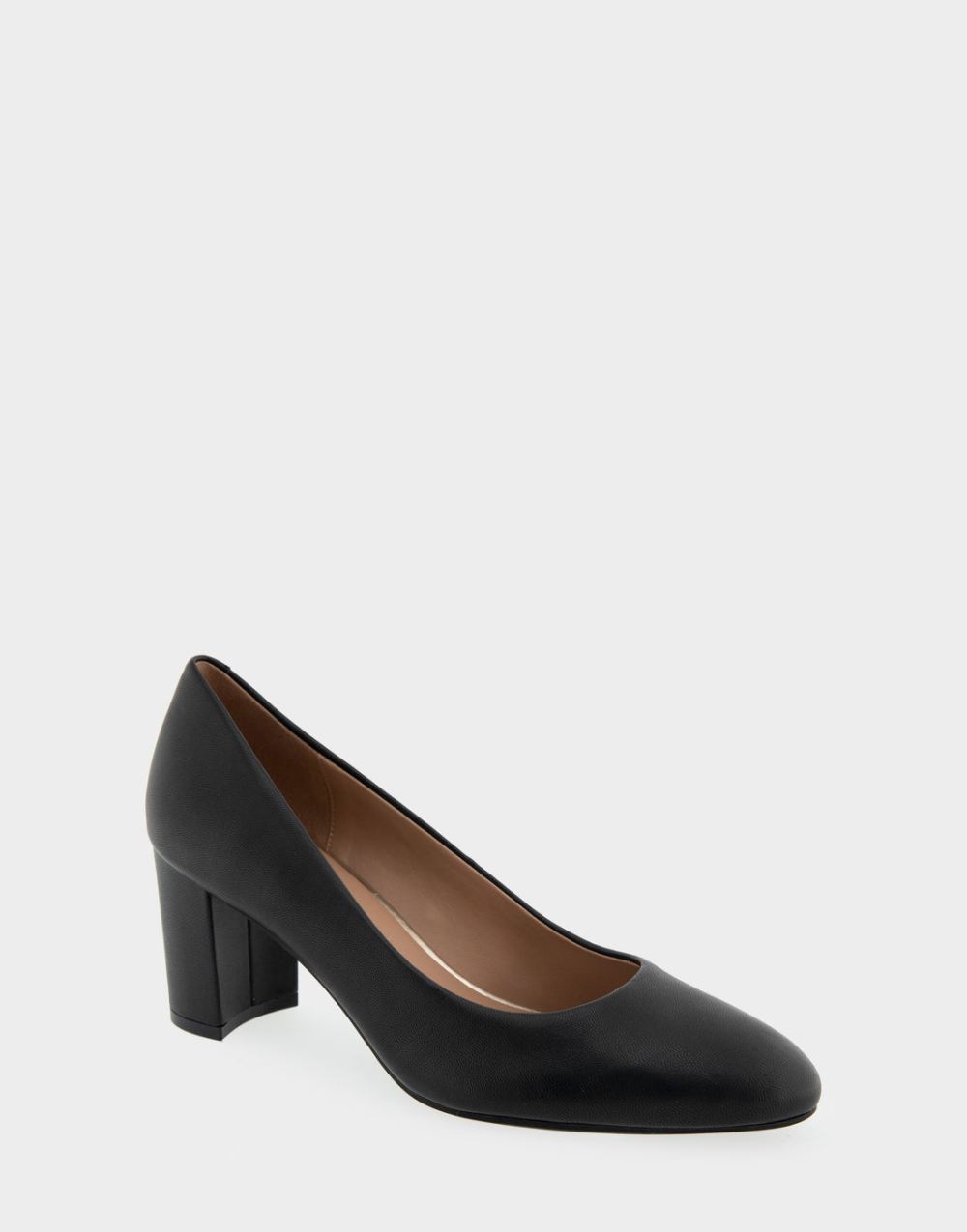 Women's | Betsy Black Genuine Leather Mid Heel Pump