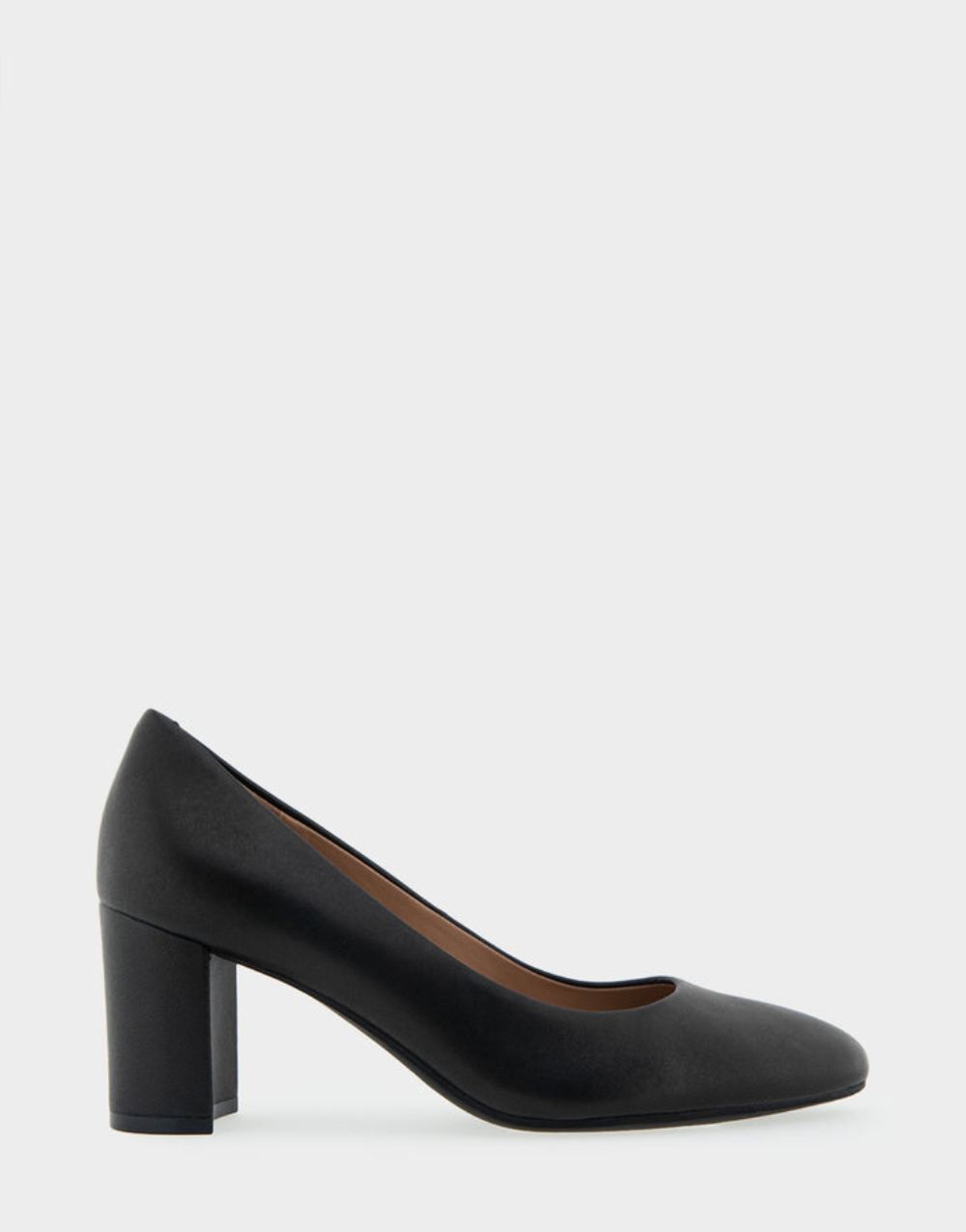 Women's | Betsy Black Genuine Leather Mid Heel Pump