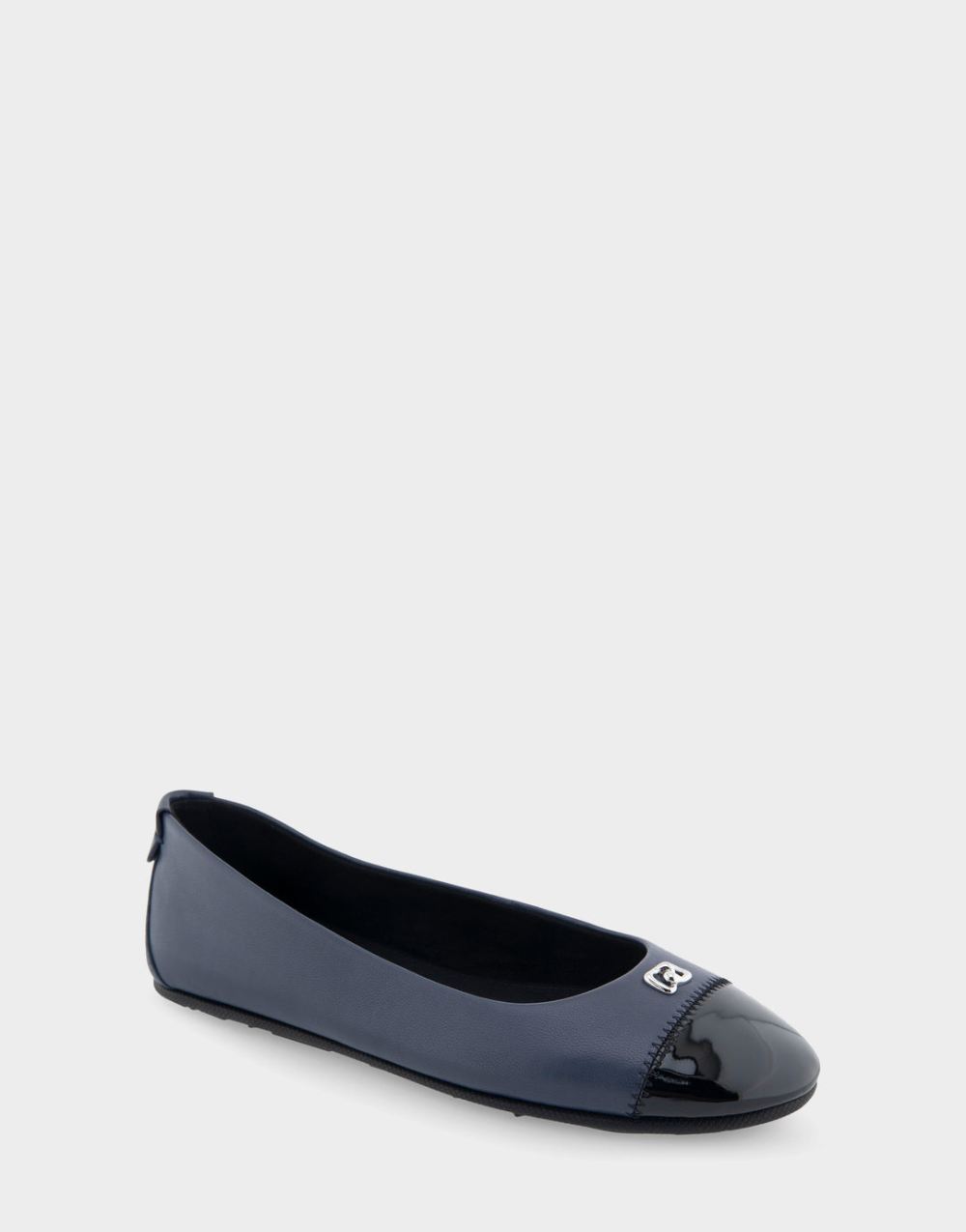 Women's | Piper Navy Genuine Leather Hidden Wedge Ballet Flat