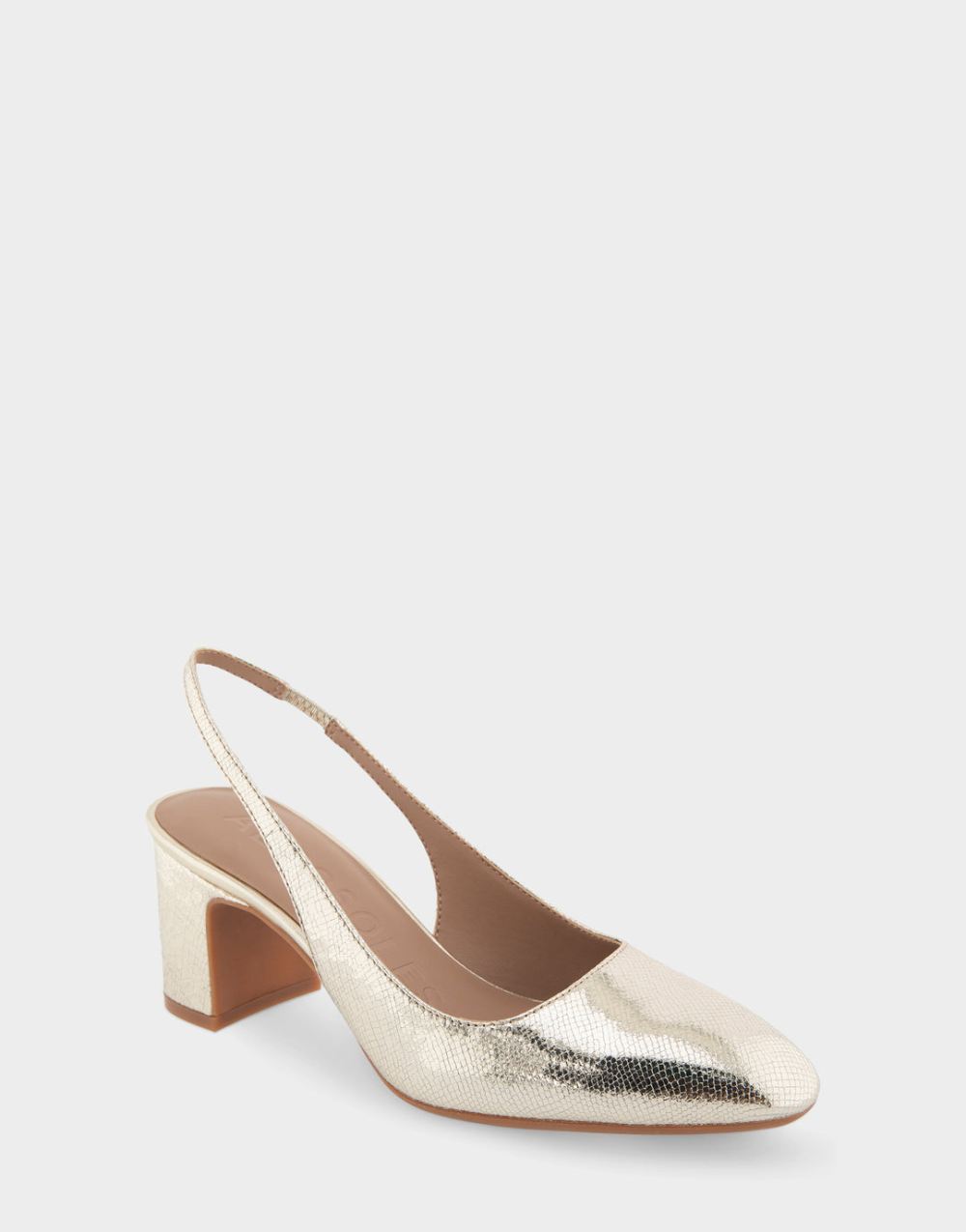 Women's | Mags Platino Leather Slingback Mid-Heel Pump