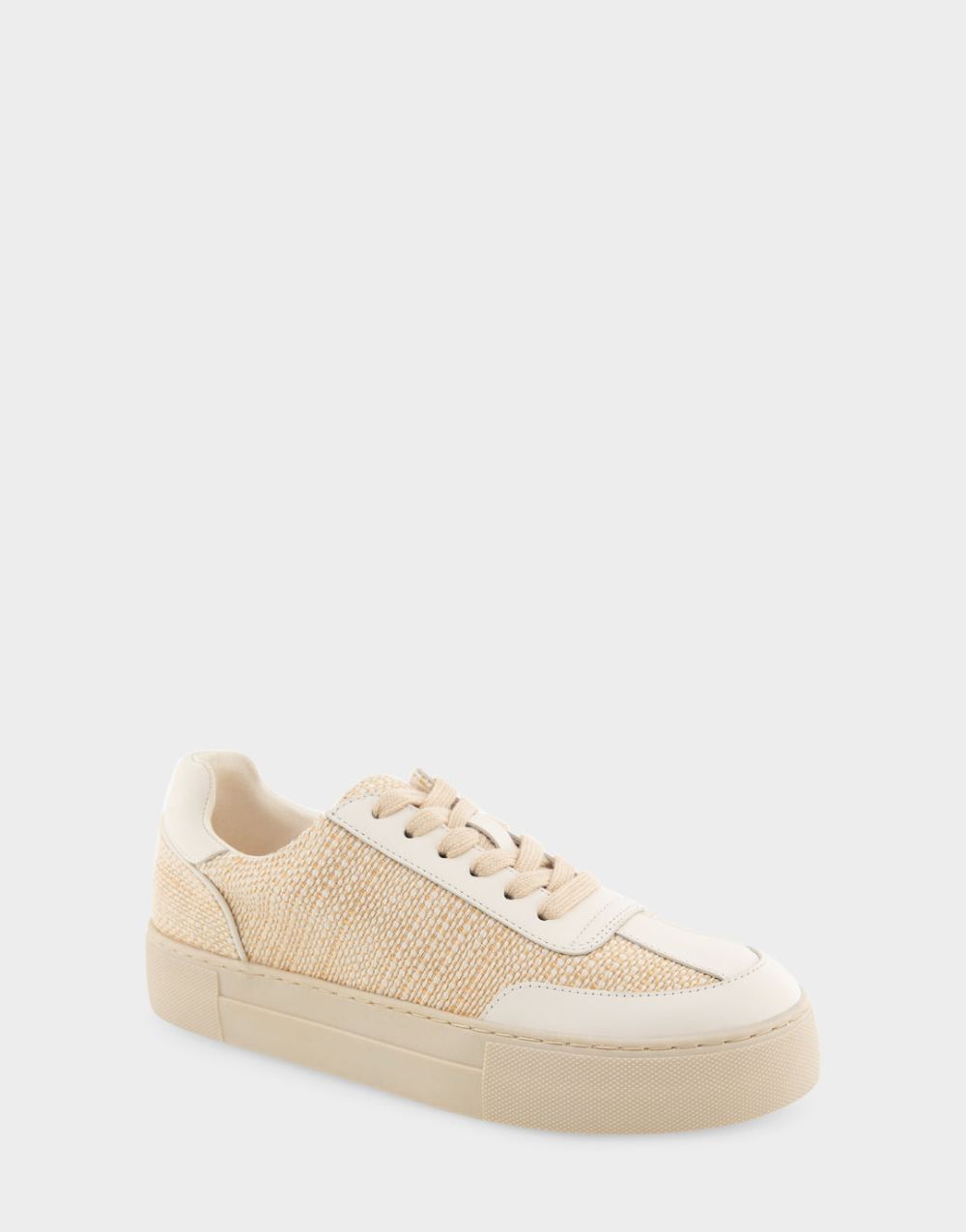 Women's | Bramston Sand Raffia Lace Up Flatform Sneaker