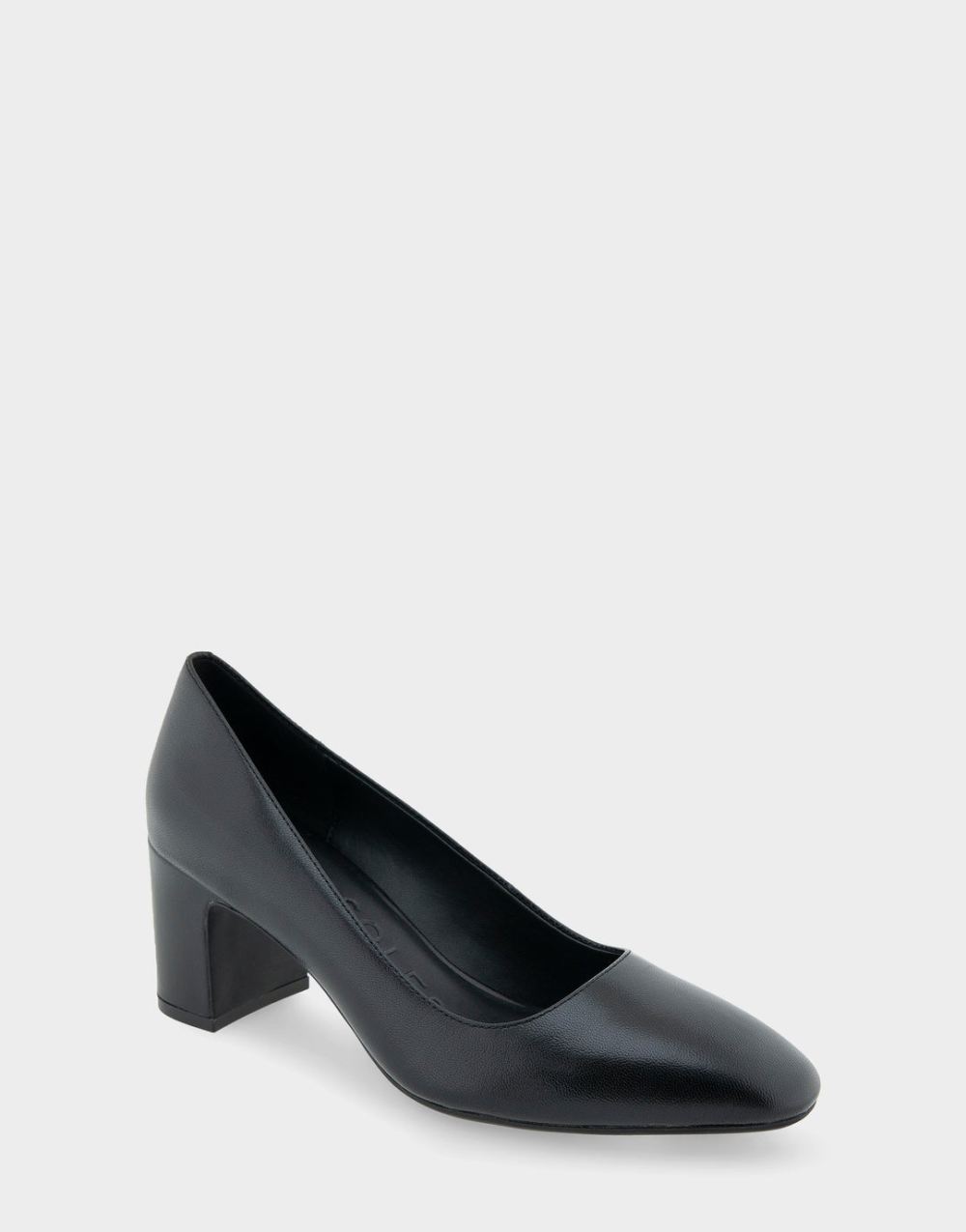 Women's | Minetta Black Leather Mid-Heel Pump